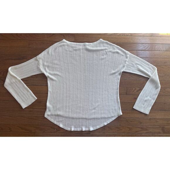 Retro-ology Sweater White Large Open weave Long Sleeve - Picture 5 of 13